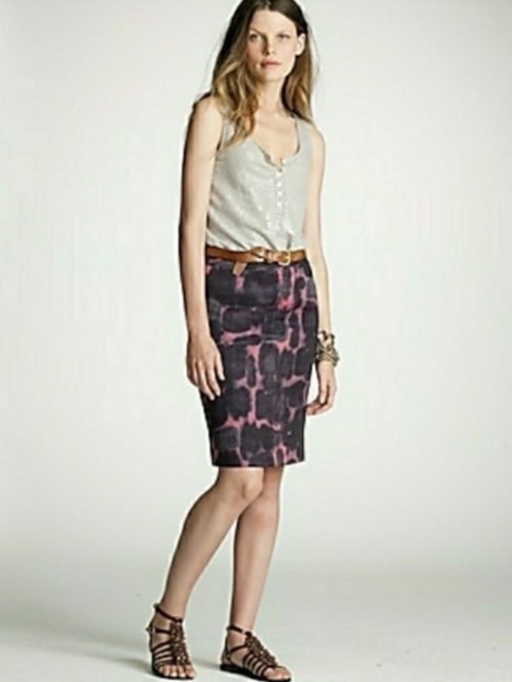 NWT J.Crew Ink Blossom Pencil Skirt